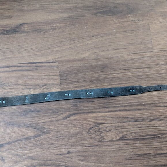 Vintage Black Leather Belt with Southwest Animal Details S